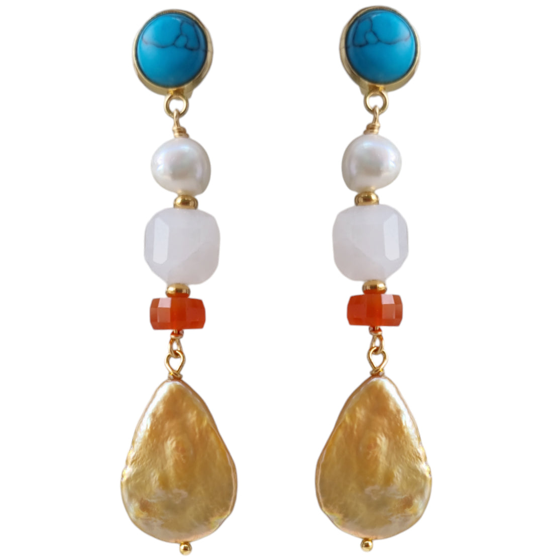 Turquoise deals pearl earrings