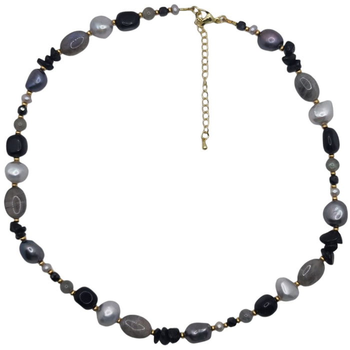 Serenity Labradorite, Spinel, Onyx and Pearl Necklace