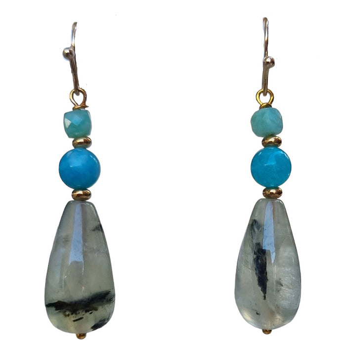 Serenity Amazonite and Prehnite Earrings