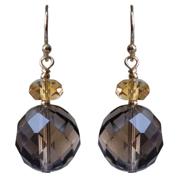 Bespoke Smokey Quartz and Citrine Gold Filled Earrings