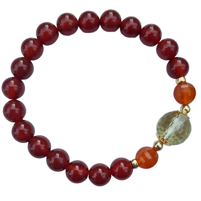 Sarah Citrine and Carnelian gold Filled Bracelet