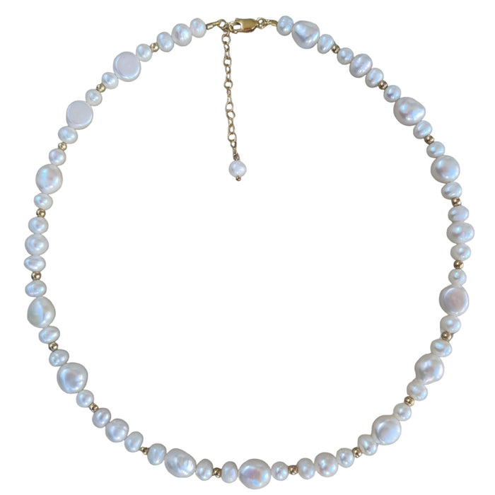Leya Freshwater Pearl Choker Necklace Sterling Silver or Gold filled