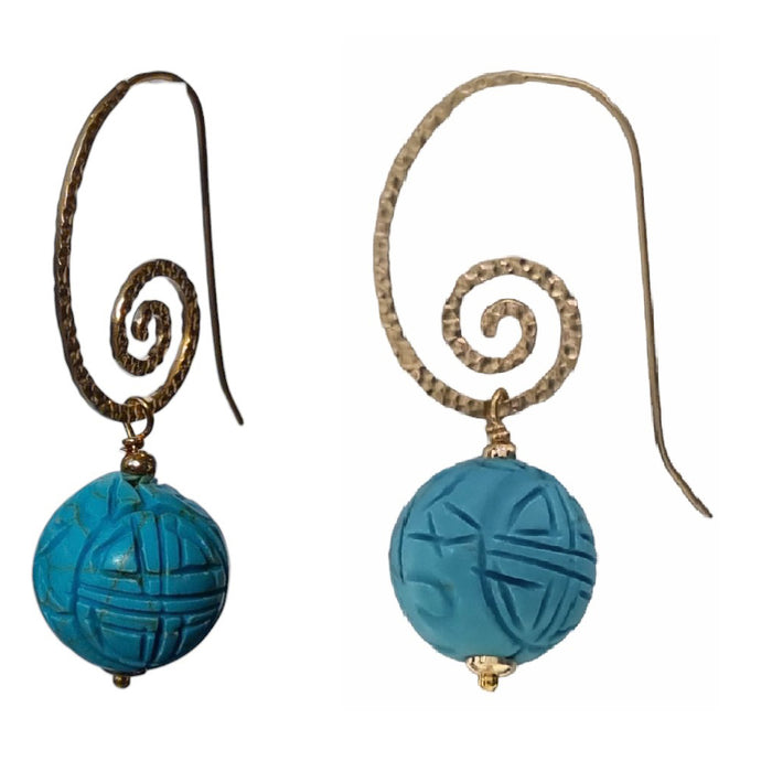 Ila Carved Turquoise Earrings