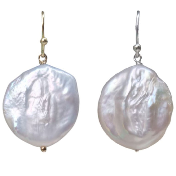 Tully Large Freshwater Coin Earrings