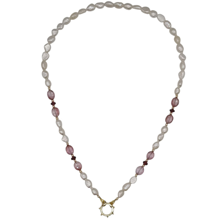 Sona Freshwater Pearl Citrine and Amethyst necklace