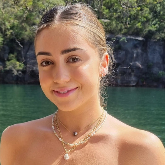 Misty Gold Gemstone necklace 10 GEMSTONES