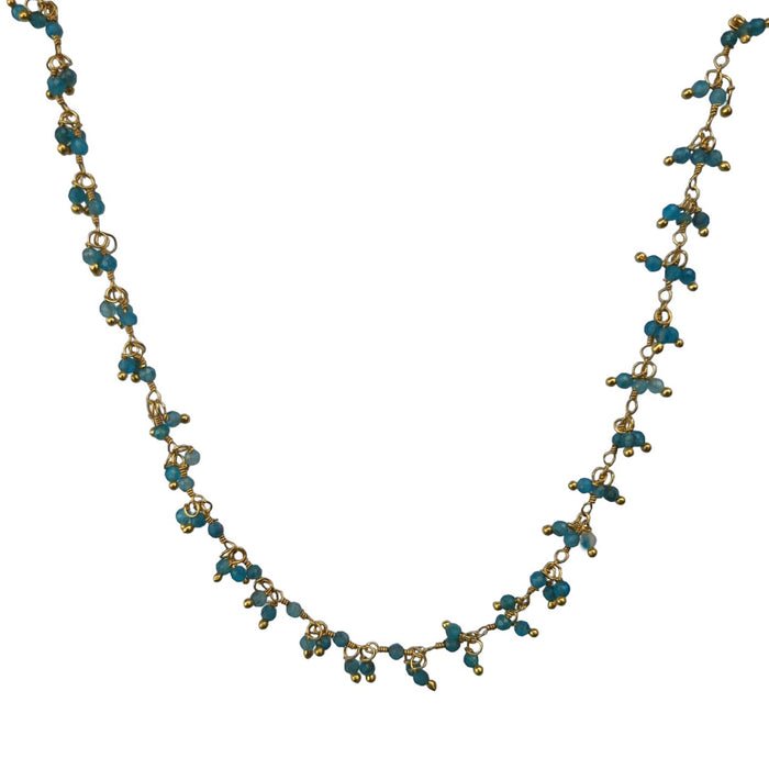 Raindrop multi drop Neon Apatite necklace