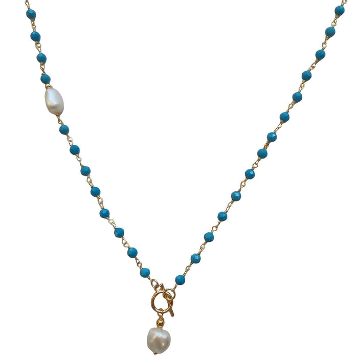 Duco Turquoise & Freshwater Pearl Necklace