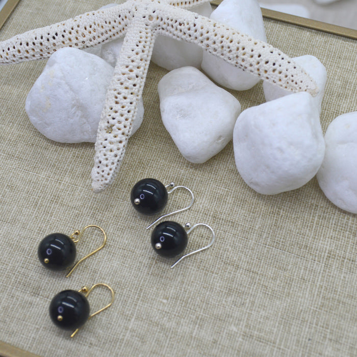 Venus Onyx Earrings Sterling Silver or 14k Gold Filled