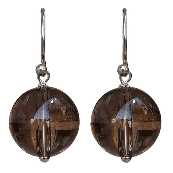Venus Smokey Quartz Earrings Sterling Silver or 14k Gold Filled