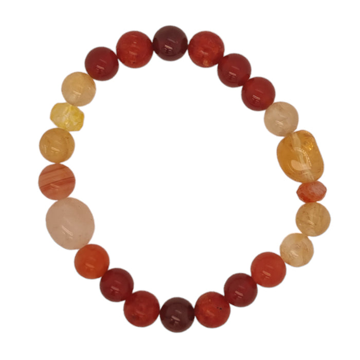 Sol Citrine, Garnet, Sunstone & Coral Bracelet