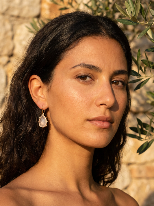 Aurulia Gemstone drop Earrings Moonstone