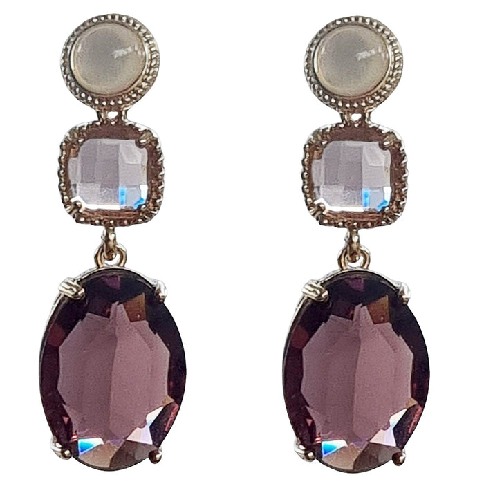 Primavera Crystal Earrings  Mother of Pearl Rouge