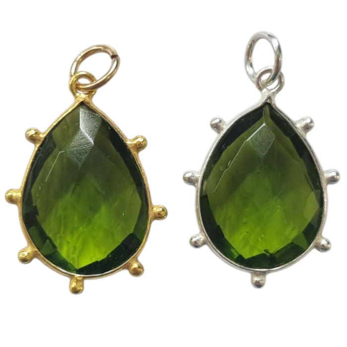 Sage Peridot Crystal Gemstone Pendant and Charms