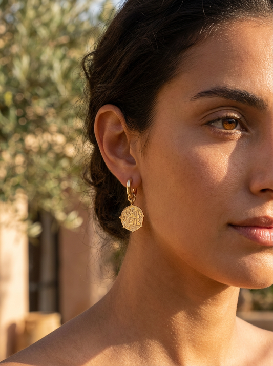 Ursula Coin Hoop Earrings