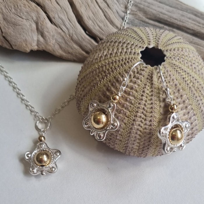 Golden Star Gold Filled and Sterling silver Earrings