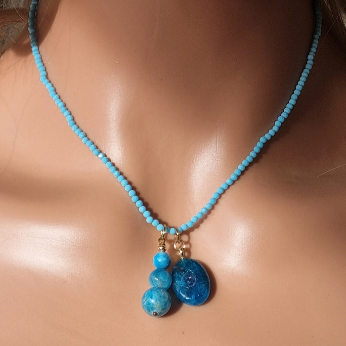 Sage Apatite Gemstone Pendant and Charms
