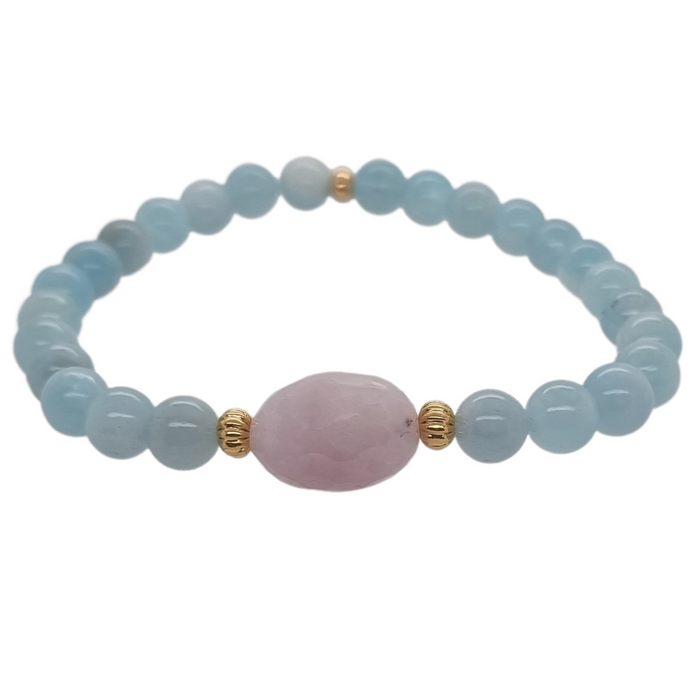 Deva Aquamarine Bracelets Kunzite, Prehnite or Blue Lace Agate