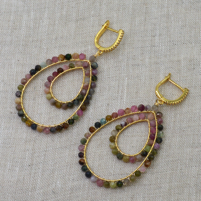 Tara Double drop Tourmaline gemstone Earrings