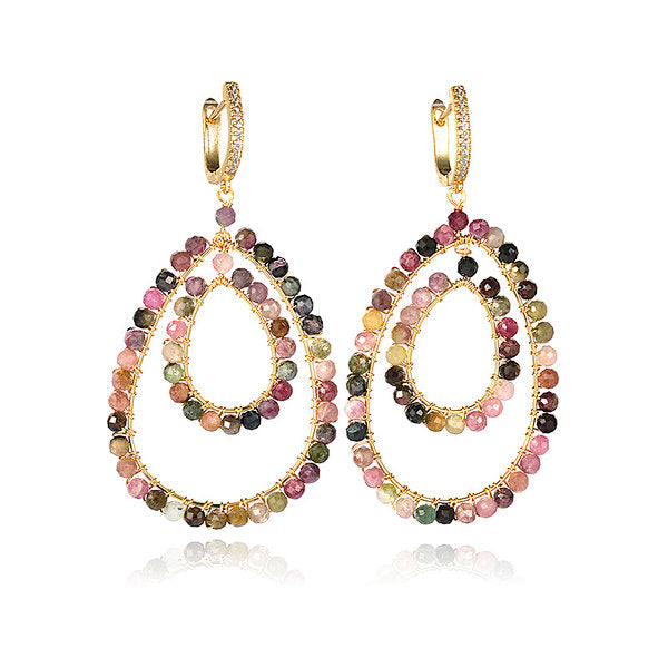 Tara Double drop Tourmaline gemstone Earrings