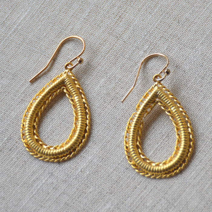 Babe Woven Teardrop Earring Gold Filled or Sterling Silver