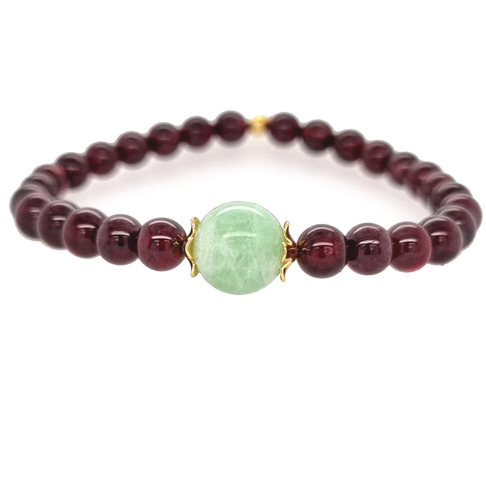 Deva Garnet Bracelets Amazonite, Lavender Amethyst & Green Moonstone
