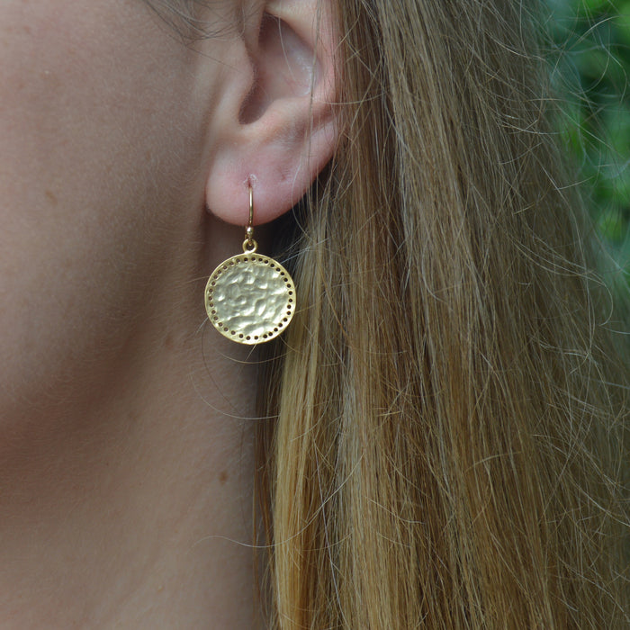 Allira Studded hammered Coin Earrings