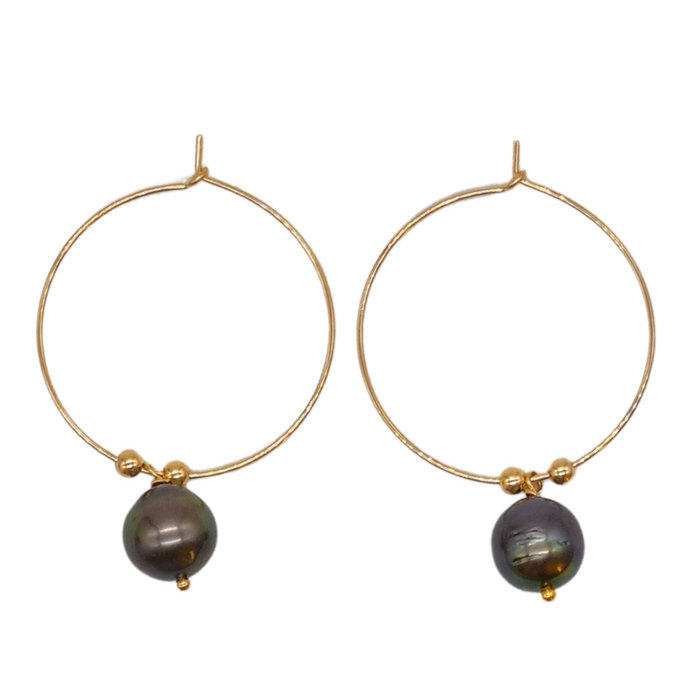 Venus Tahitian Pearl Earrings 14k Gold filled or Sterling Silver