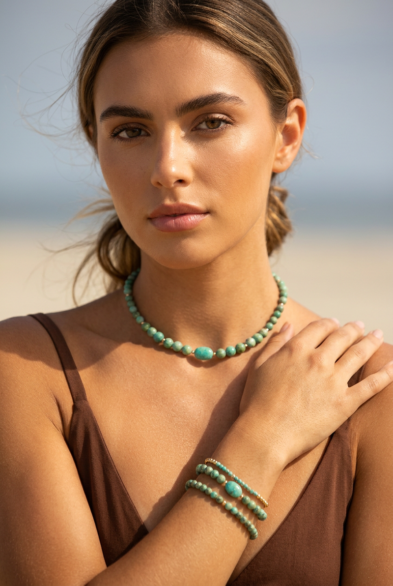 Caliora Turquoise and Amazonite Necklace