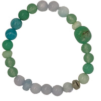 Verdi Chrysophrase, Amazonite, Prehnite, Aquamarine and Larimar Bracelet