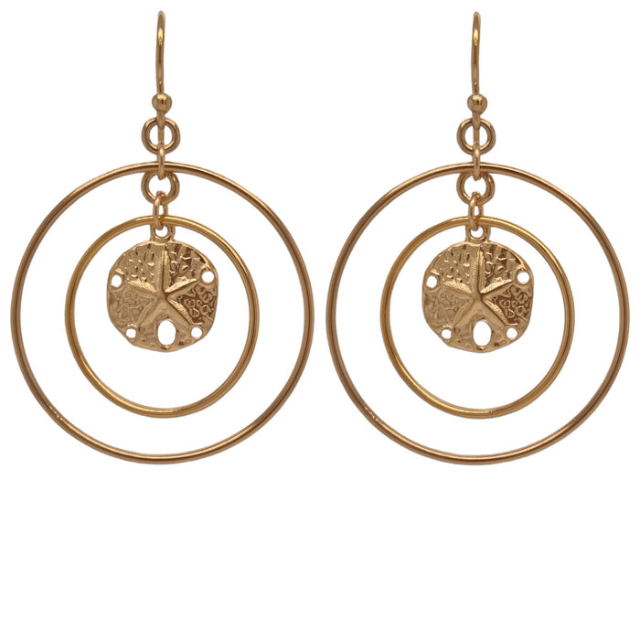 Solarius 14 gold Filled earrings Sand Dollar