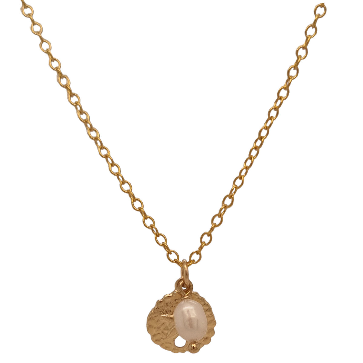 Solarius Sand Dollar Pearl Gold filled Necklace