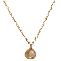 Solarius Sand Dollar Pearl Gold filled Necklace