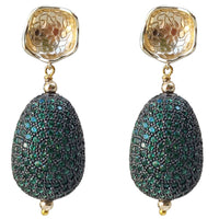 Meteor Shower Earrings Emerald  Eggs