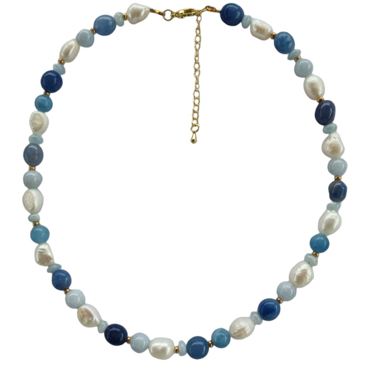 Serenity Aquamarine, Sodalite and Pearl Bracelet