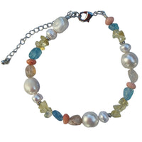 Serenity Citrine, Aquamarine, Coral and Pearl Bracelet