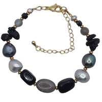 Serenity Labradorite, Spinel, Onyx and Pearl Bracelet