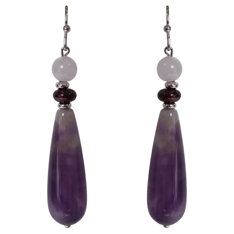 Serenity Amethyst and Garnet Earrings