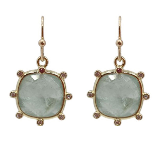 Serenity Rose Quartz or Green Fluorite Earrings