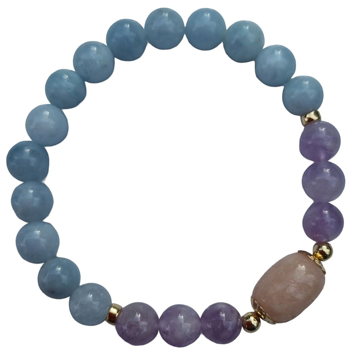 Sarah Aquamarine, Lavender Amethyst and Morganite Silver or Gold filled Bracelet