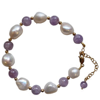 Tallulah Lavender Amethyst & Freshwater Pearl Bracelet Gold filled or Sterling Silver