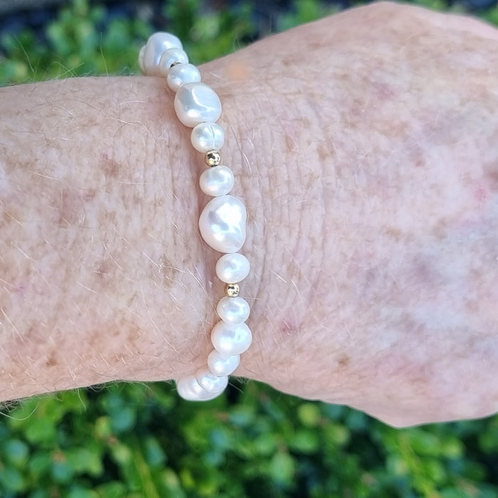 Leya Freshwater Pearl Bracelet Sterling Silver or Gold filled