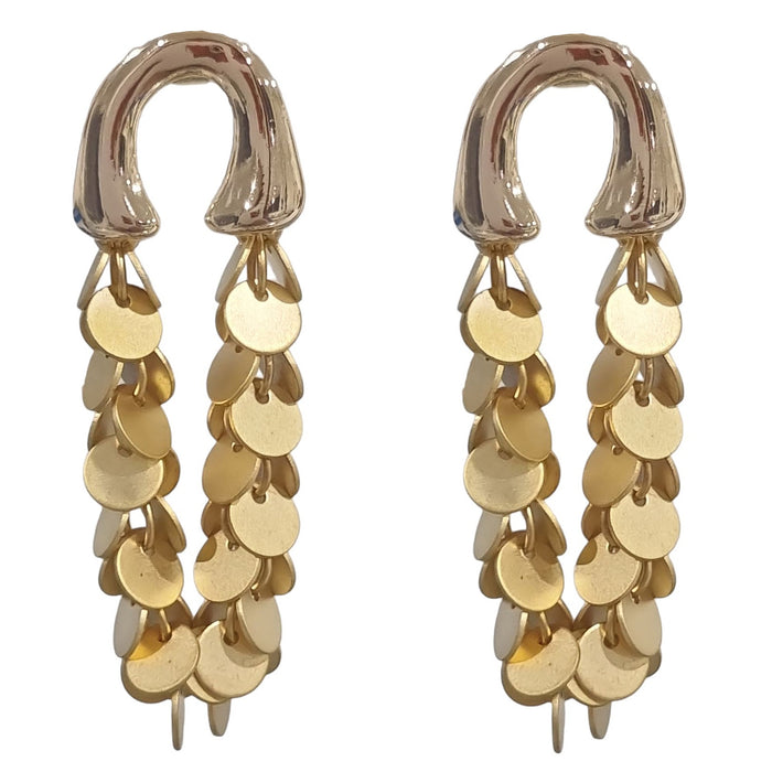 Briella Gold Disc Chain Earrings