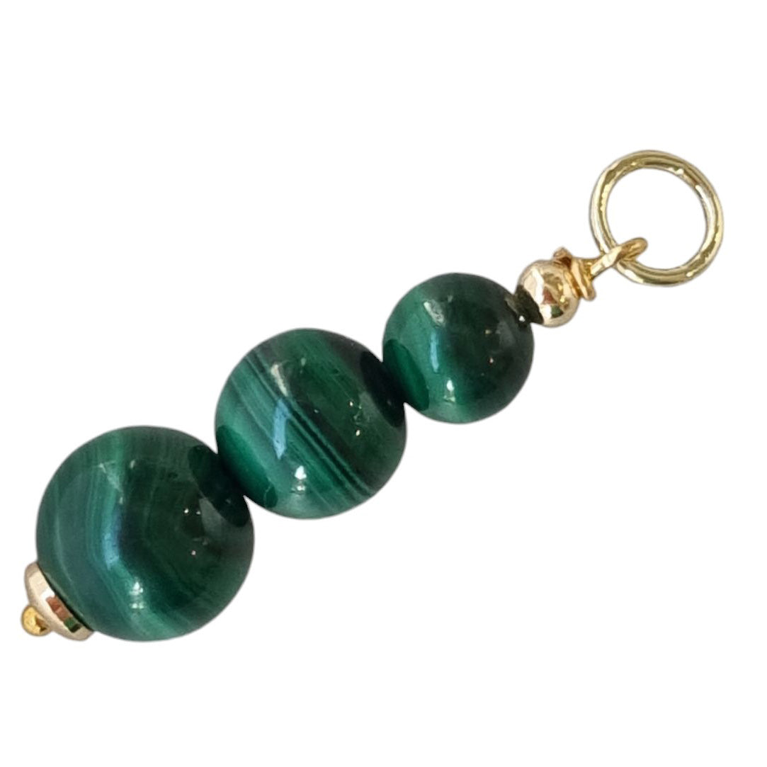 Sage Malachite Pendant and Charms