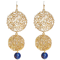 Olivia Gold or Platinum Double Circle Lapis Lazuli Earrings