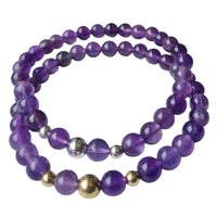 Valentine Amethyst Silver or Gold filled Bracelet