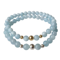 Valentine Aquamarine Silver or Gold filled Bracelet