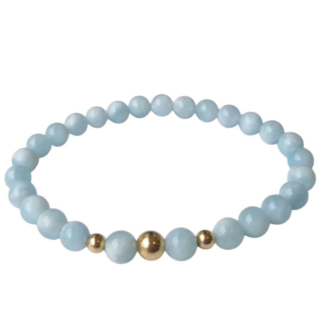 Valentine Aquamarine Silver or Gold filled Bracelet