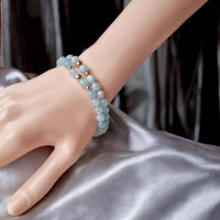 Valentine Aquamarine Silver or Gold filled Bracelet