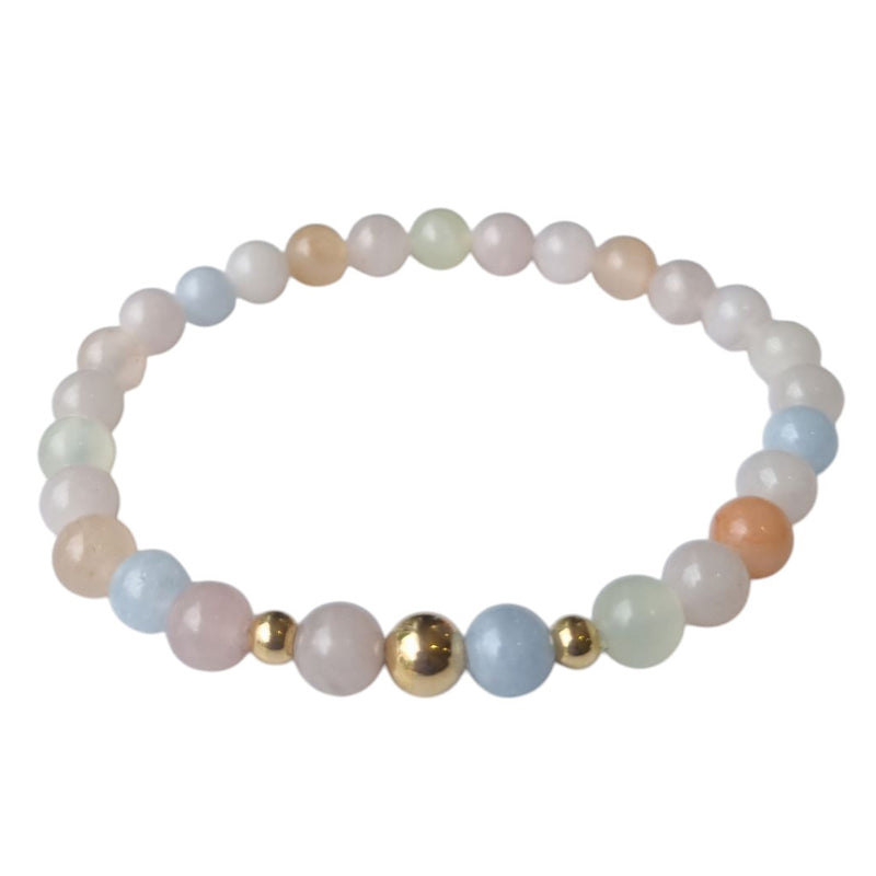 Valentine Beryl-Aquamarine and Morganite Silver or Gold filled Bracelet